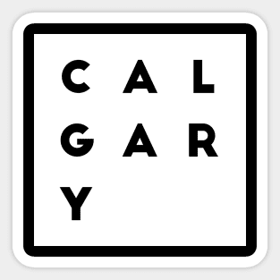 Calgary | White square, black letters | Canada Sticker